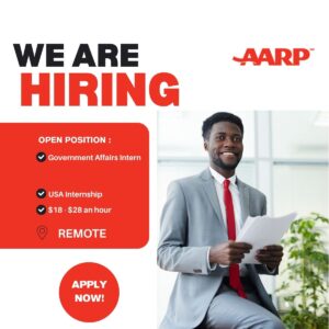 Remote Intern USA Opportunity Government Affairs at AARP! 🇺🇸
