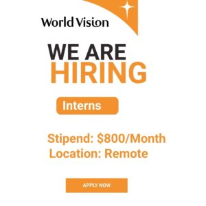 World Vision internships 2025